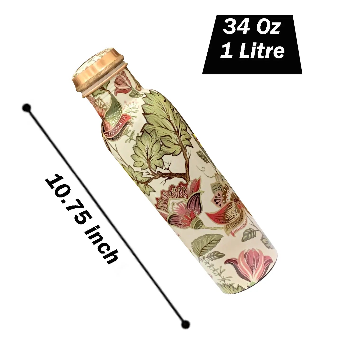 Perilla Home Copper Water Bottle - Assorted colors and patterns