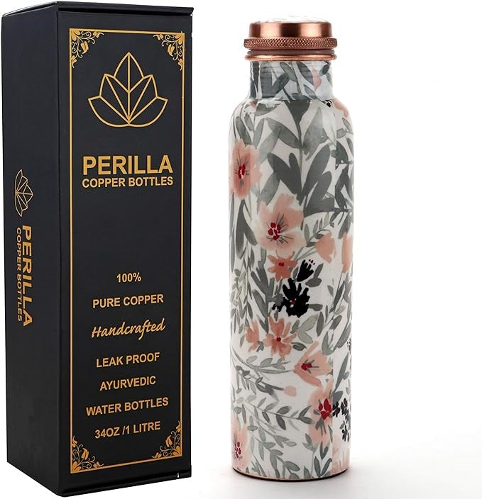 Perilla Home Copper Water Bottle - Assorted colors and patterns