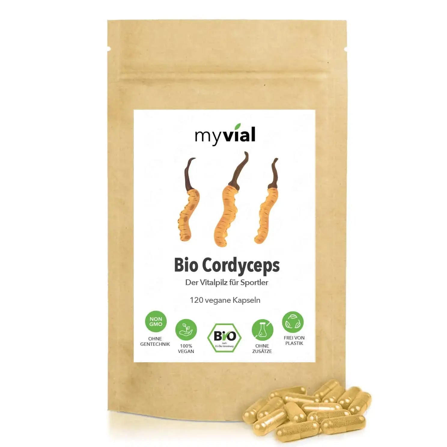 Assorted Myvial Organic Mushroom Capsules & Vitamin Capsules - Imported from Germany Buy 3 Get 1 Free