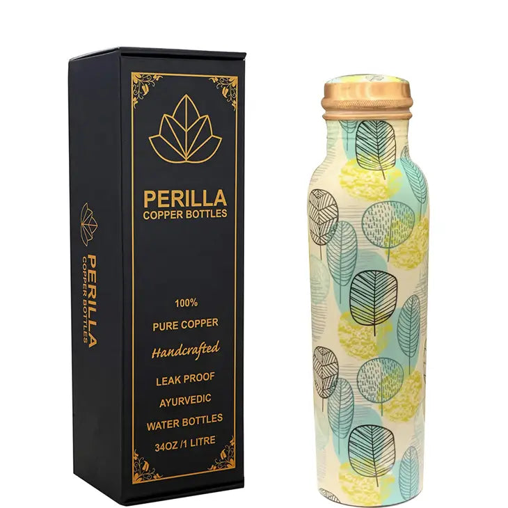Perilla Home Copper Water Bottle - Assorted colors and patterns