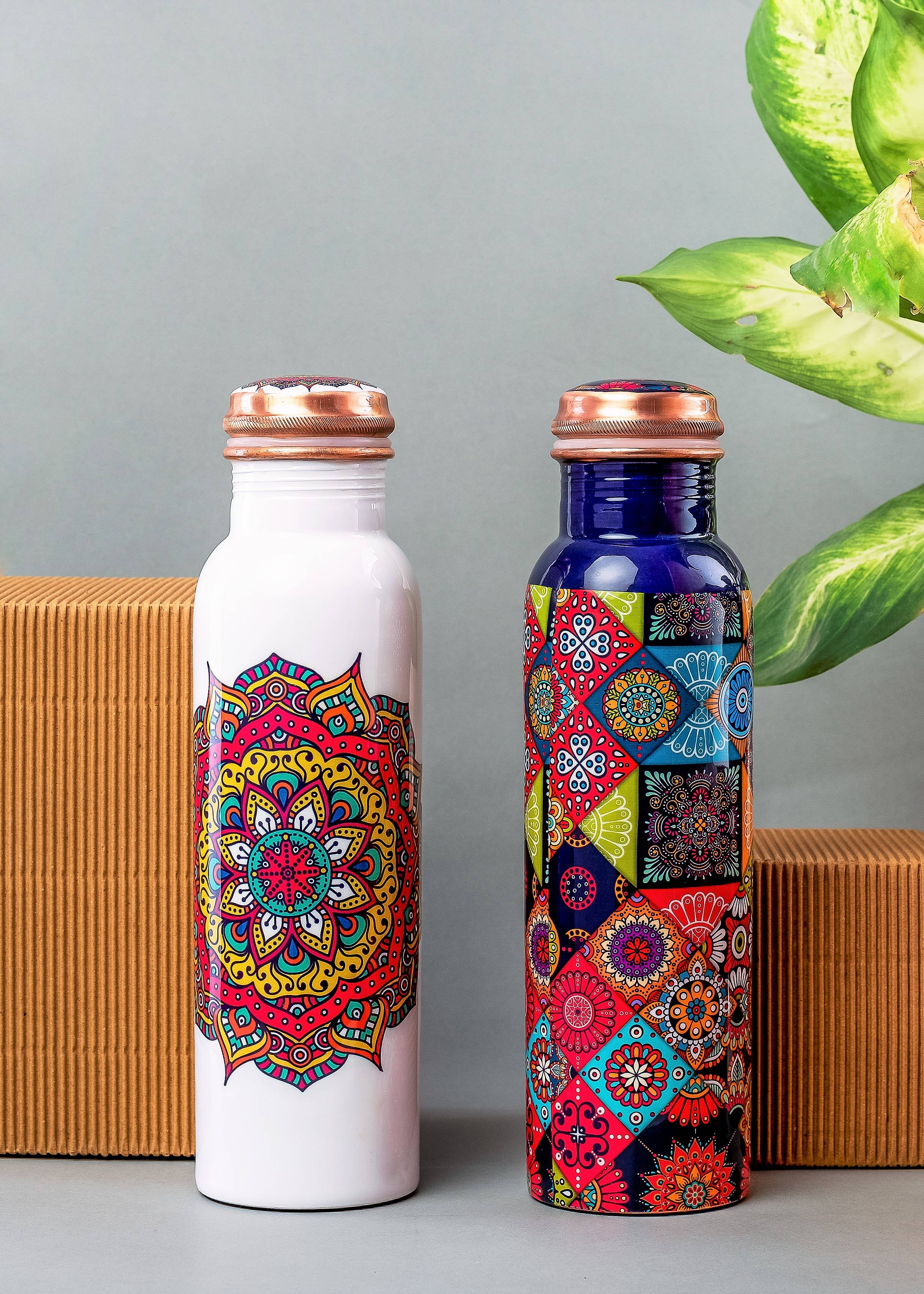 Mandala Print Copper Water Bottle 2 colors to choose from