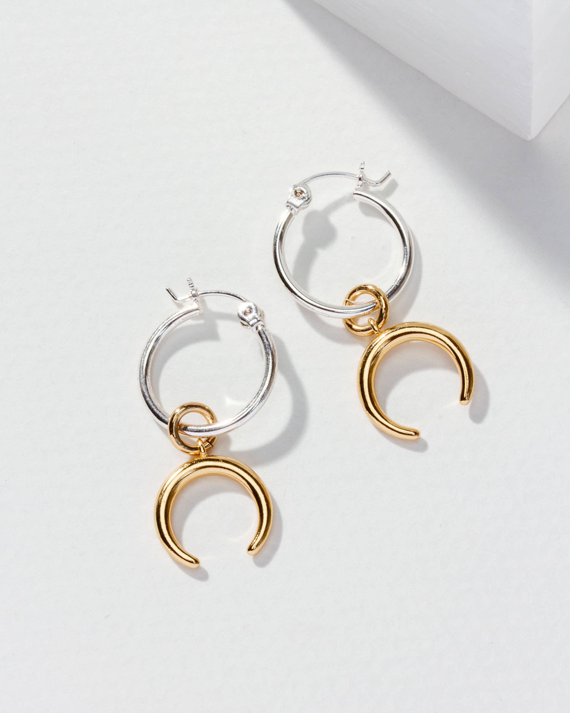 Rayanne Interchangeable Hoop Earrings- Clear Quartz