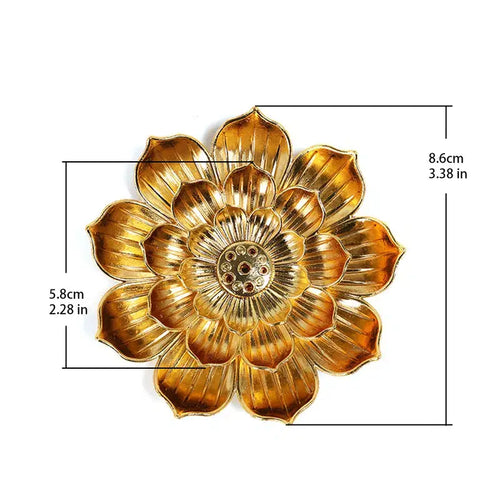 Lotus Shaped Golden Incense Burner Incense Holder Home Decor